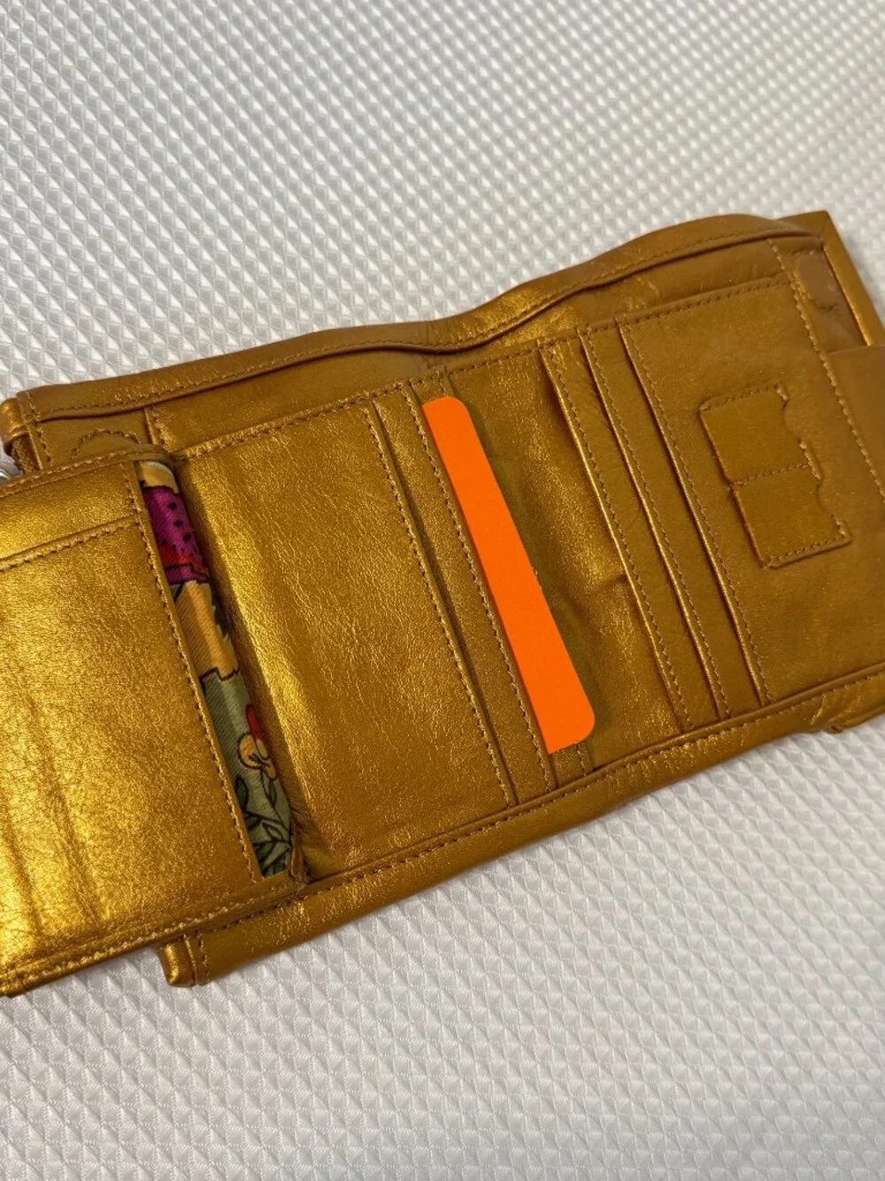 LATICO NWOT Orange Gold Leather Wallet